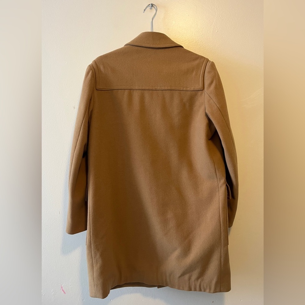 Vintage Utex Mens Camel Toggle Coat Size 40 Plaid Lining Virgin Wool Winter Coat - Picture 5 of 16